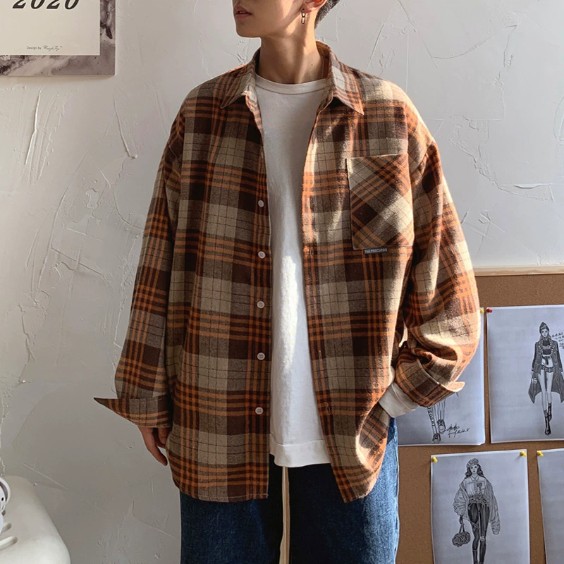 Рубашка с длинными рукавами, свободный крой, большого размера