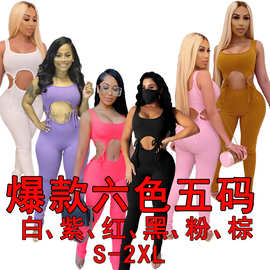 新款跨境CY11223亚马逊ebay速卖通wish欧美绑带无袖连体裤