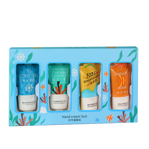 Set of four hand creams, autumn and winter hydrating, moisturizing, anti-drying, hand care, rejuvenating hand cream gift box