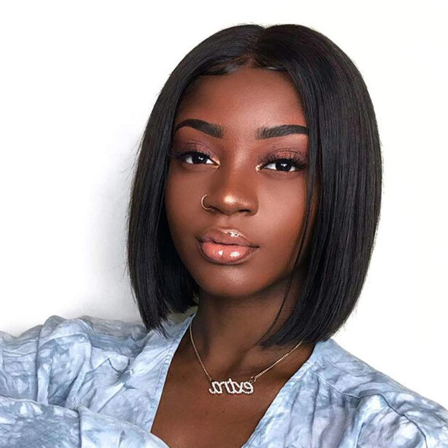 Brazilian human hair short Bob lace wigs...