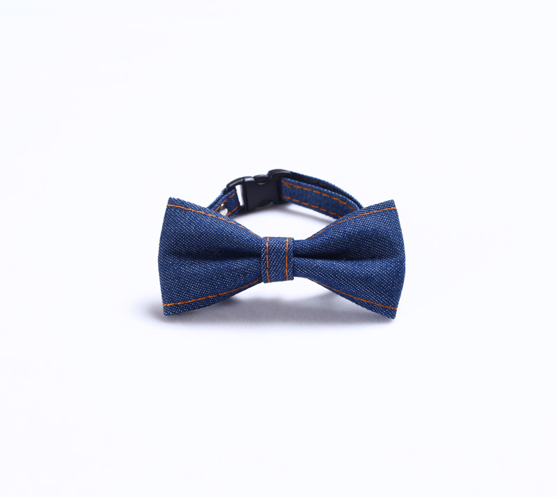 Collar de corbata de vaqueros para perros gatos collar ajustable conejo campana accesorios arco