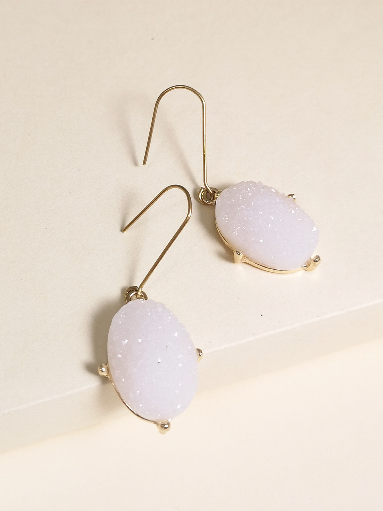 New Simple Alloy Resin  Pendant Oval Water Drop Shape  Earrings Nihaojewelry Wholesale display picture 4