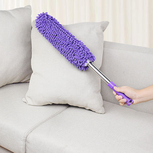 Chenille electrostatic dust removal feather duster household retractable curved car dust removal cleaning brush dust duster