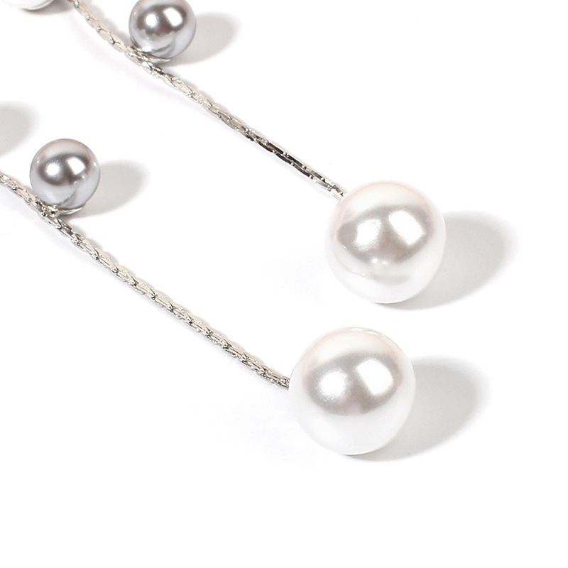 4g Weight Earrings Classification Wedding, Travel, Birthday, Festival Occasion Women'S Gender Fashion Style Silver Color  Korean Fashion  Tassel Pearl Earrings 6