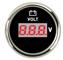数字显示电压表头直流电12v24v货车轮船汽车用电压显示器 带灯