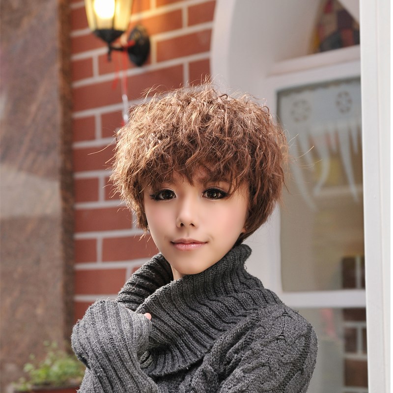 curly fashionable elegant wig for elderly