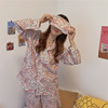 Autumn pijama for leisure, set, 2020, Korean style, long sleeve, floral print, oversize, wholesale