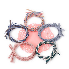 Korean Sweet Braid Knot Hair Ring, Influencer Ins Style Personality Braided Hair with Thick Rubber Band Hair Accessory