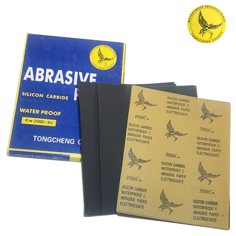 Fabricante de papel de lija cuadrado Marca Tianying/Marca Hemisphere Papel de lija de molino de agua/Papel kraft de pulido y eliminación de óxido de pintura de doble propósito en seco y húmedo