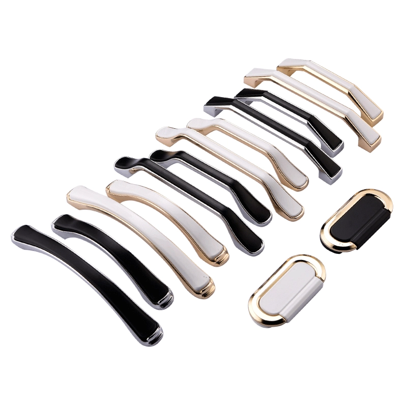 Современная простая мебельная фурнитура: золотая, белая, хромированная, чёрная ручка для ящика/дверцы шкафа, скрытая защёлка, ручка для шкафчика, цинковый сплав