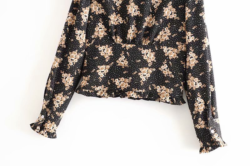  sexy long-sleeved lapel floral shirt  NSAM4223