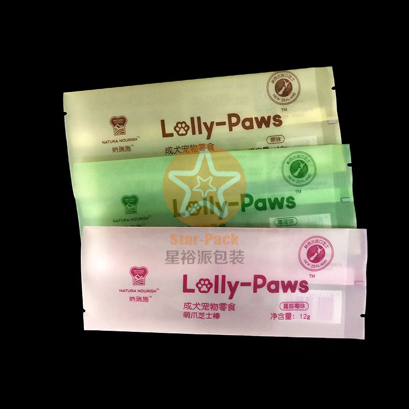小清新精美彩印宠物零食袋 一次性宠物零食洁齿绳狗粮塑料中封袋