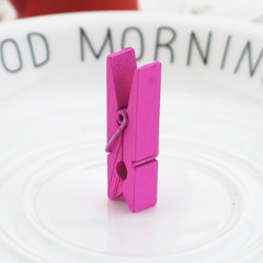 Colorful small wooden clips DIY handmade decorative wooden small clips photo clips hemp rope wooden clips sealing clips