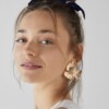 Metal retro fashionable trend universal earrings, flowered