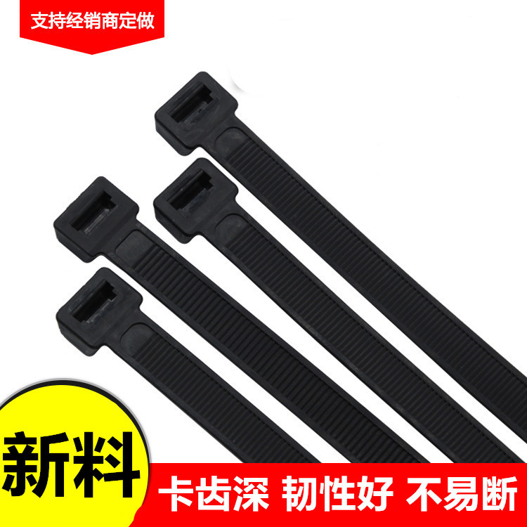 Fabricantes que venden paquetes de nylon de corbata negra con línea de corbata de plástico de autobloqueo Perro de estrangulación negro