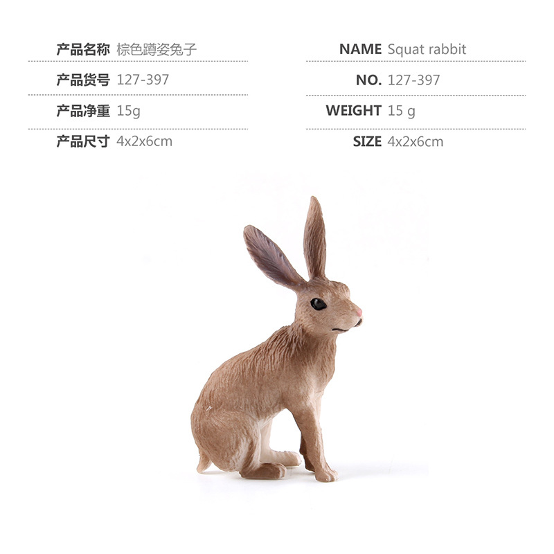 Simulación transfronteriza bosque modelo animal conejo plástico sólido juguete boutique animal pastel decoración muñeca