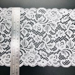 Stretch velvet double wave large flower leaf lace trim fashion fabric wholesale DMC floral lace