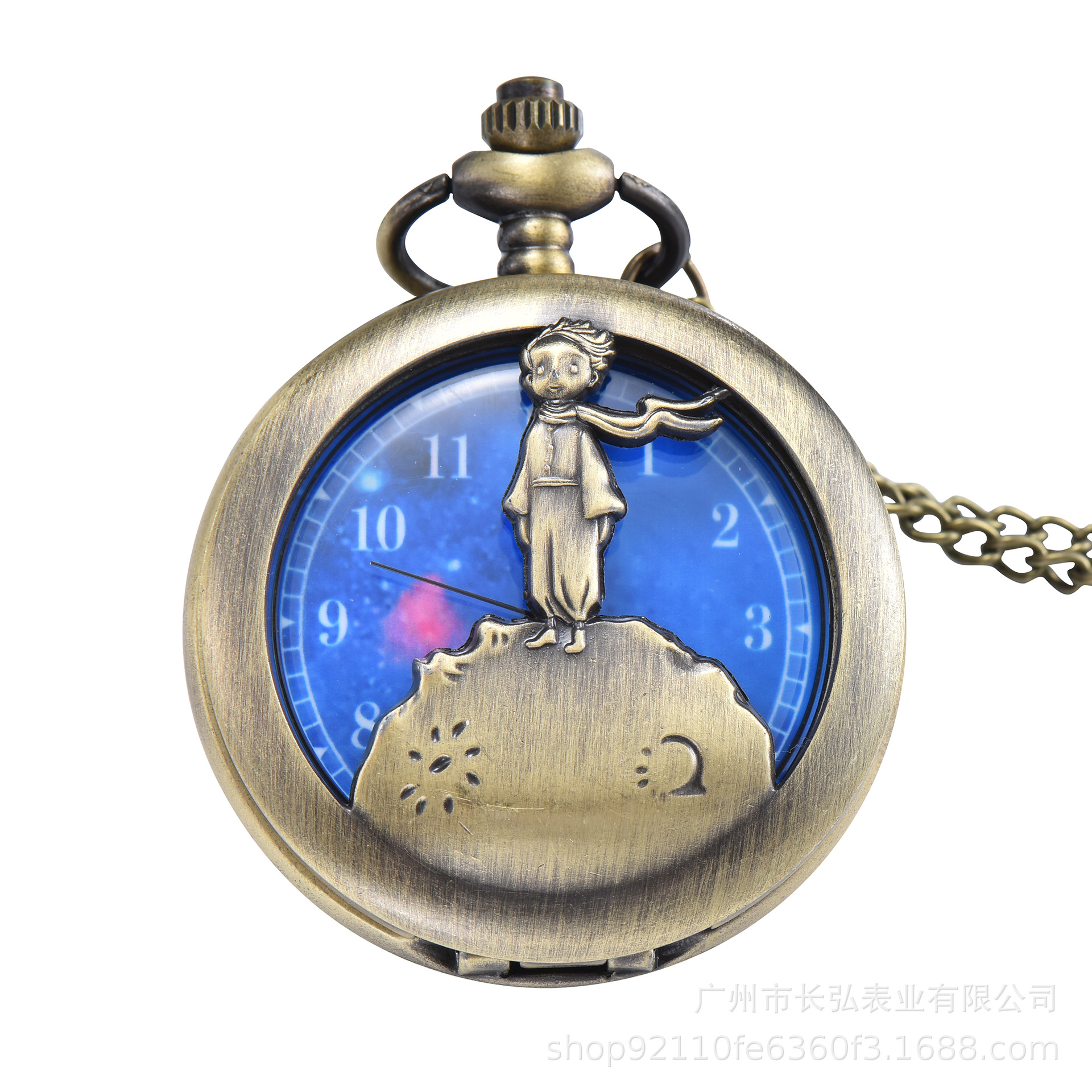 镂空小男孩怀表翻盖小王子石英表WW0003