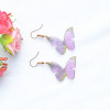 European and American creative simulation Butterfly earrings Personalized eyes Dripping the fairy, the temperament of colorful butterfly simple ear decoration