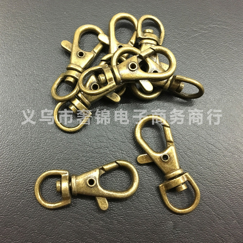 Creative Gift: 38mm Zinc Alloy Dog Clasp, Gold Keychain, Antique Bronze Keychain with Lobster Claw Closure