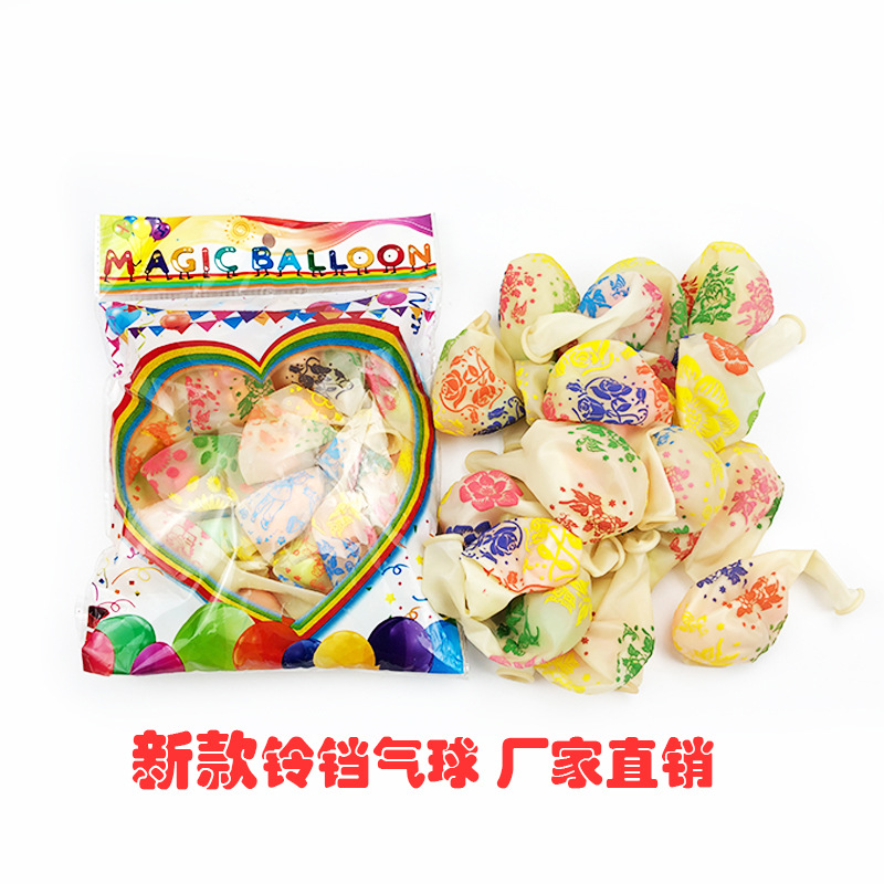 跨境货源新款铃铛气球生日厂家直销一元玩具气球led发光铃铛地推