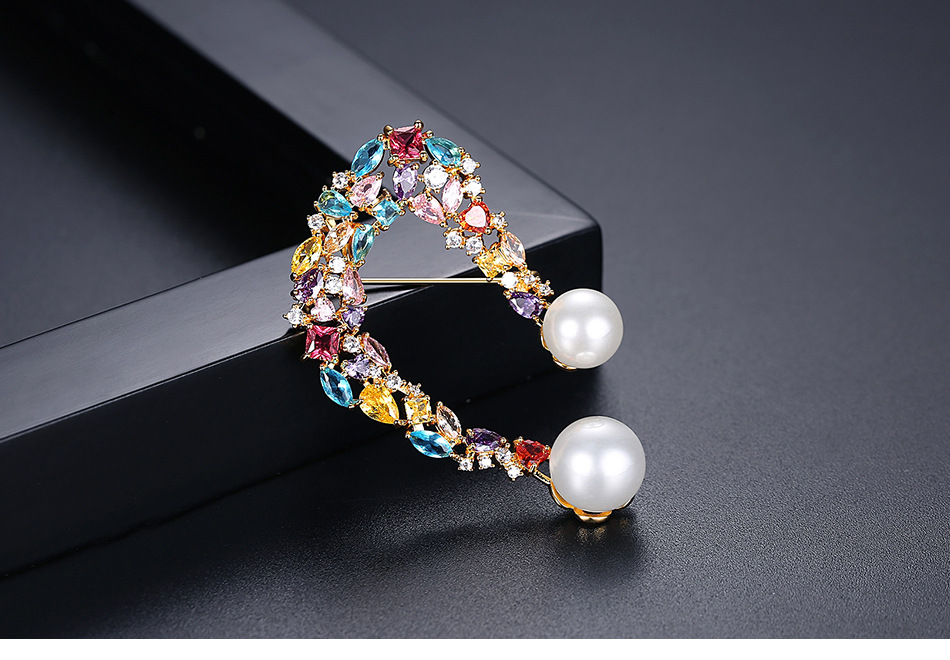 Fashion Korean New Color Female Zircon Brooch Wild Pin Accessories Wholesale Nihaojewelry display picture 1