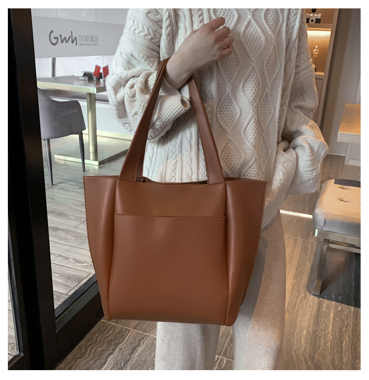 Women's Gender Women's Pu Leather Solid Color Basic Square Magnetic Buckle Shoulder Bag Tote Bag