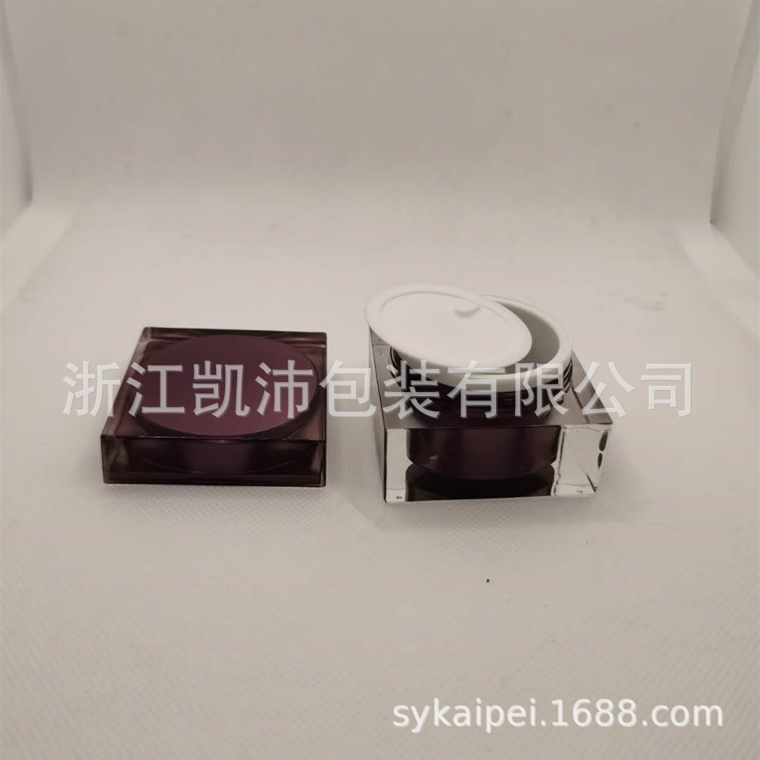 新款  15G 亚克力面霜瓶 方形亚克力霜膏瓶 化妆品塑料瓶 眼霜瓶