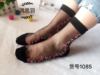 Autumn socks, glossy ultra thin crystal, Korean style, mid-length, plus size