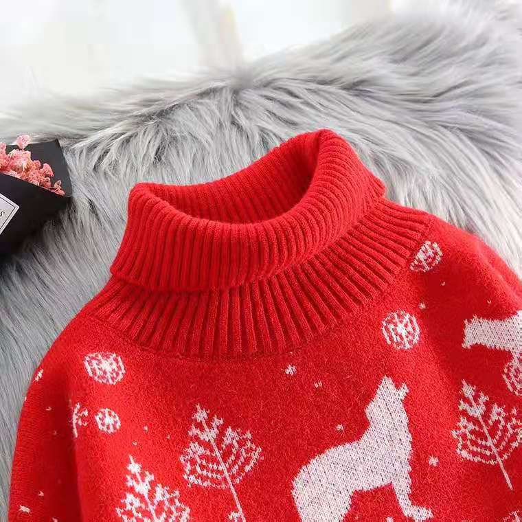 Women's Retro High Collar Pullover Sweater Loose Autumn Winter_voghion.com