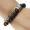 Men's metal beaded bracelet stainless steel, custom made, European style, Amazon