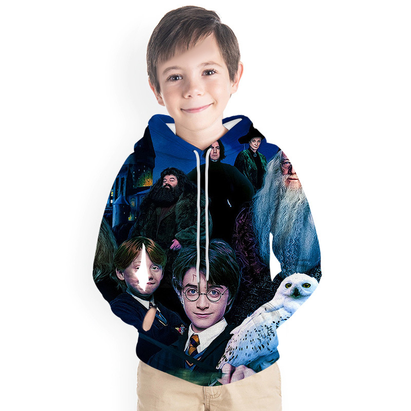 Sweat à capuche imprimé 3D Harry Potter pour enfant garçon