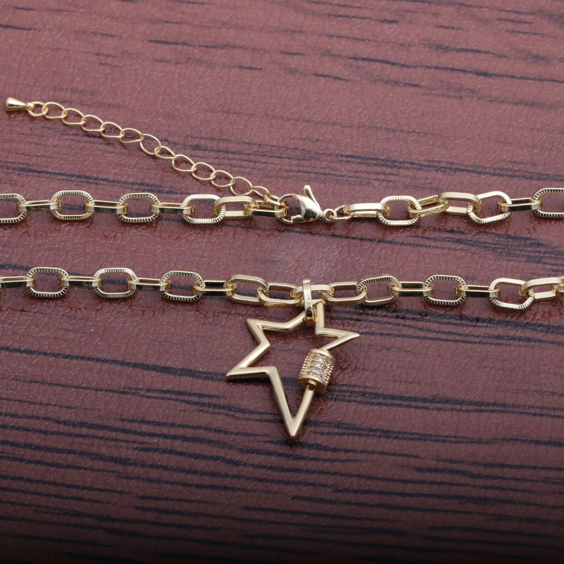 Zircon Pentagram Necklace display picture 3