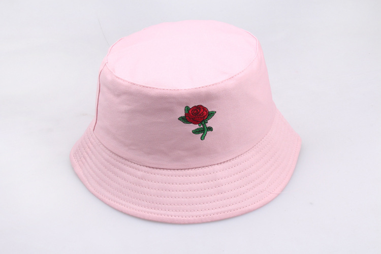 Unisex Simple Style Rose Wide Eaves Bucket Hat display picture 5