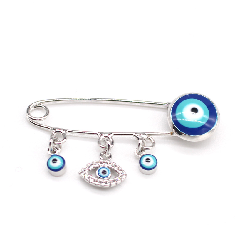 Blue Eye Brooch Pendant Pin Badge Eye Brooch Micro Inlaid Zircon Collar Pin display picture 6