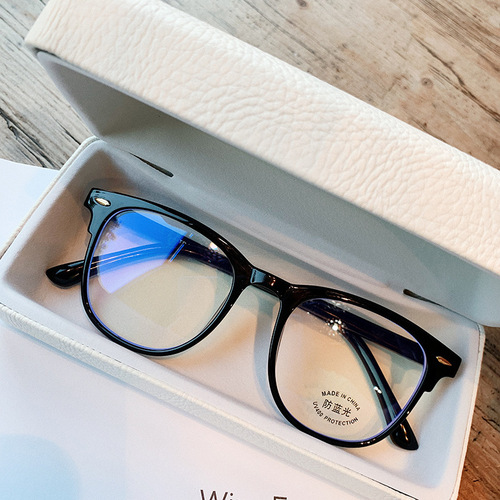 Anti-blue light and anti-radiation glasses for male and female students, Korean version, no prescription, can be matched with myopia glasses frame, Internet celebrity face slimming trend