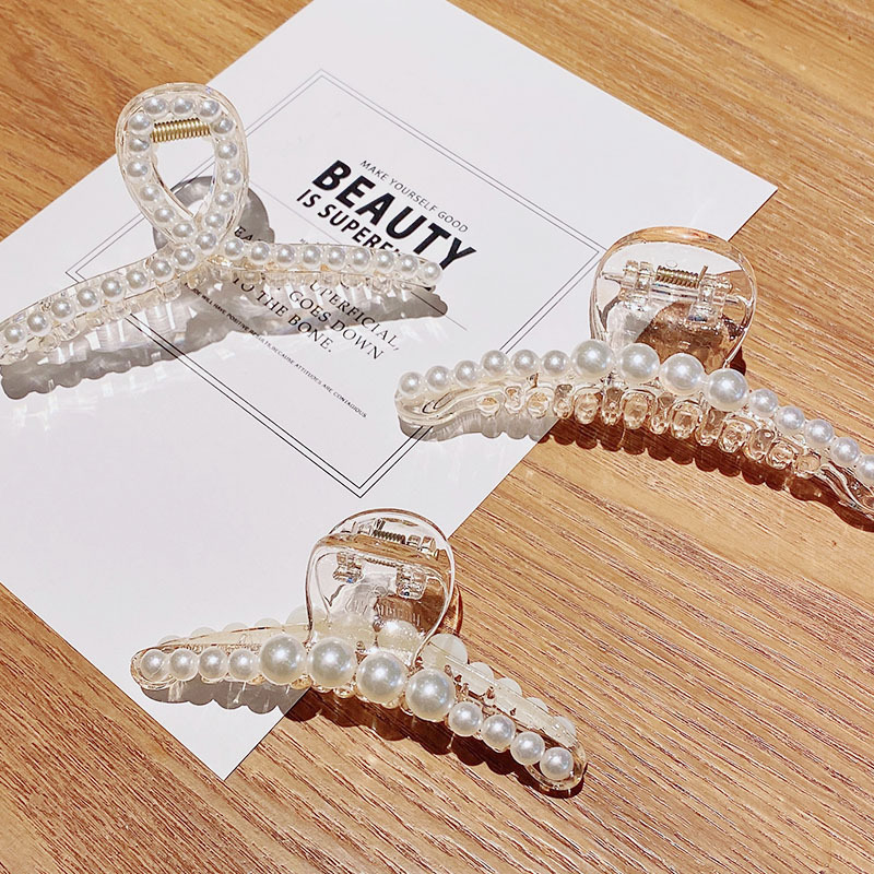 South Korea Pearl Catch Clip Half Catch Hair Clip Girl Clip Head Hairpin Hair Accessories Wholesale Nihaojewelry display picture 2