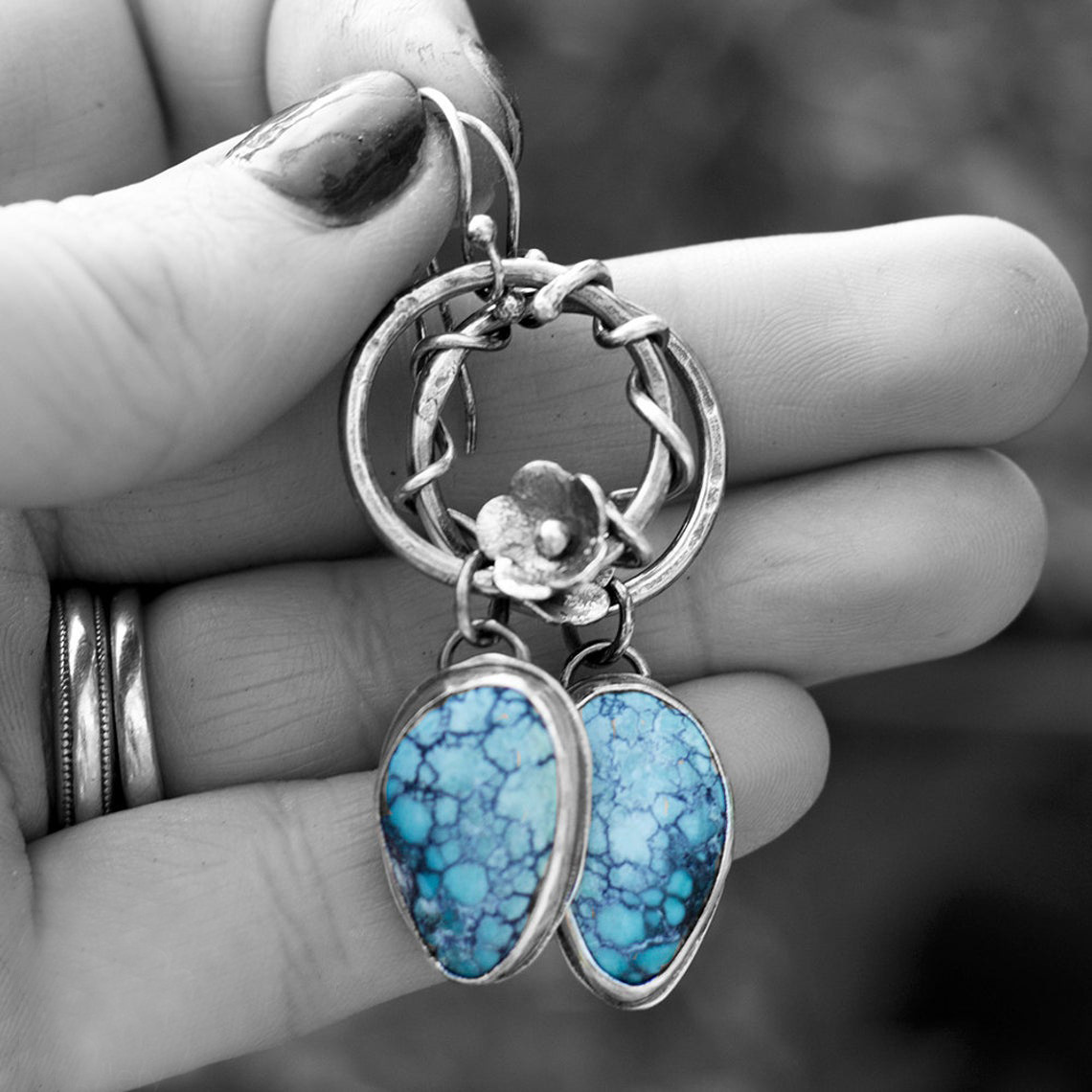 Fashion Turquoise Earrings Personalized Wreath Bohemian Earrings display picture 1