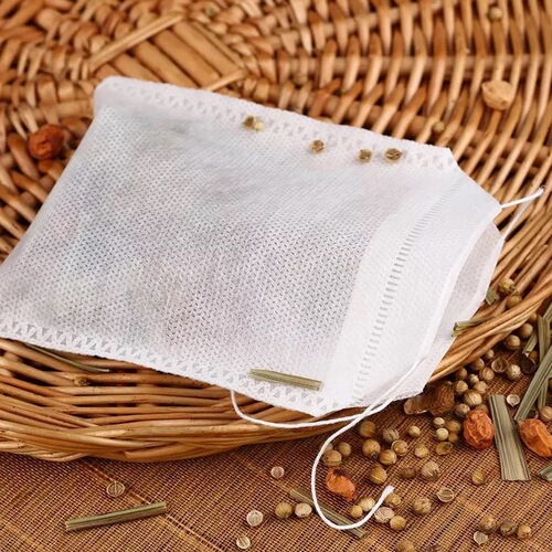 100pc 6*8cm drawn non-woven tea bag, empty tea bag, disposable Chinese medicine bag, decoction bag
