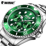 Стальной ремешок, водонепроницаемые часы, спортивный кварцевый модный механический календарь