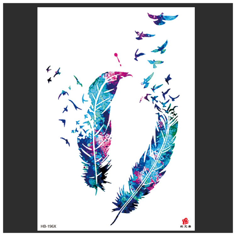 Flower arm Tattoo sticker Birds Feather Tattoo Sticker Europe and America Tattoo sticker goods in stock wholesale