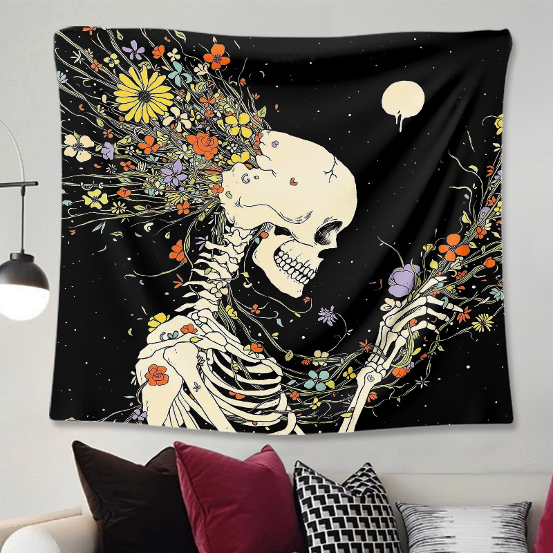 Bohemian Night Moon Flower Tapestry Decoration Cloth Wholesale Nihaojewelry display picture 3
