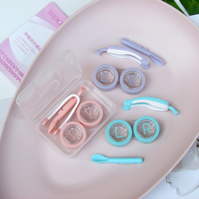 Contact lens wearing device contact lens wearing clip small stick suit double box transparent with Shell Contact lens wearing device contact lens wearing clip small stick suit double box transparent with Shell