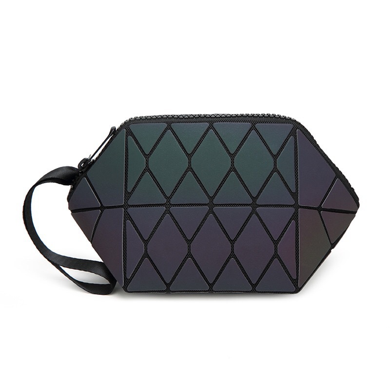 BULUOGE Lingge Small Glow Order Fashion Geometry Makeup Bag_voghion.com