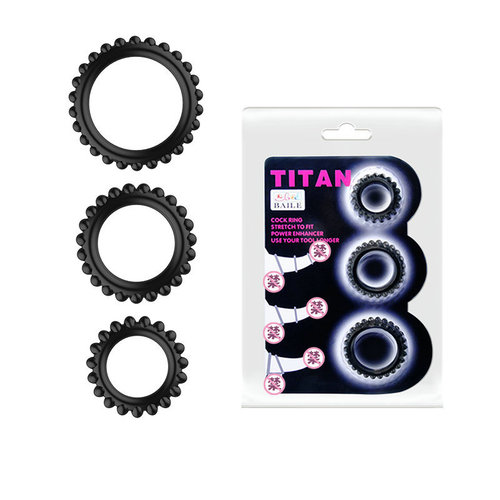 Baile three-ring silicone ring for men adult products 210143