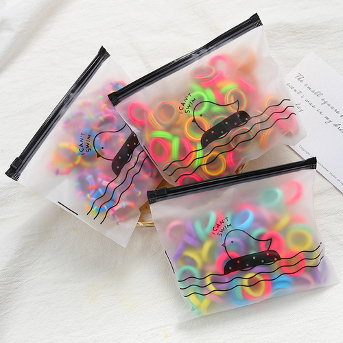 100 bags of candy-colored rubber bands for women, ins forest-style hair ties that do not hurt hair, high elasticity and durability, basic hair ropes