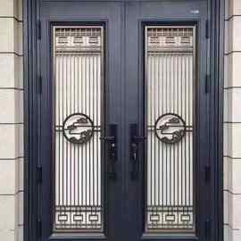 不锈钢欧式防盗通风采光安全门　阳台推拉门自建房定制半圆头门