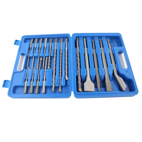 Electric hammer drill bit set Electric hammer drill bit round handle chisel plastic box set 17PCS drill bit set