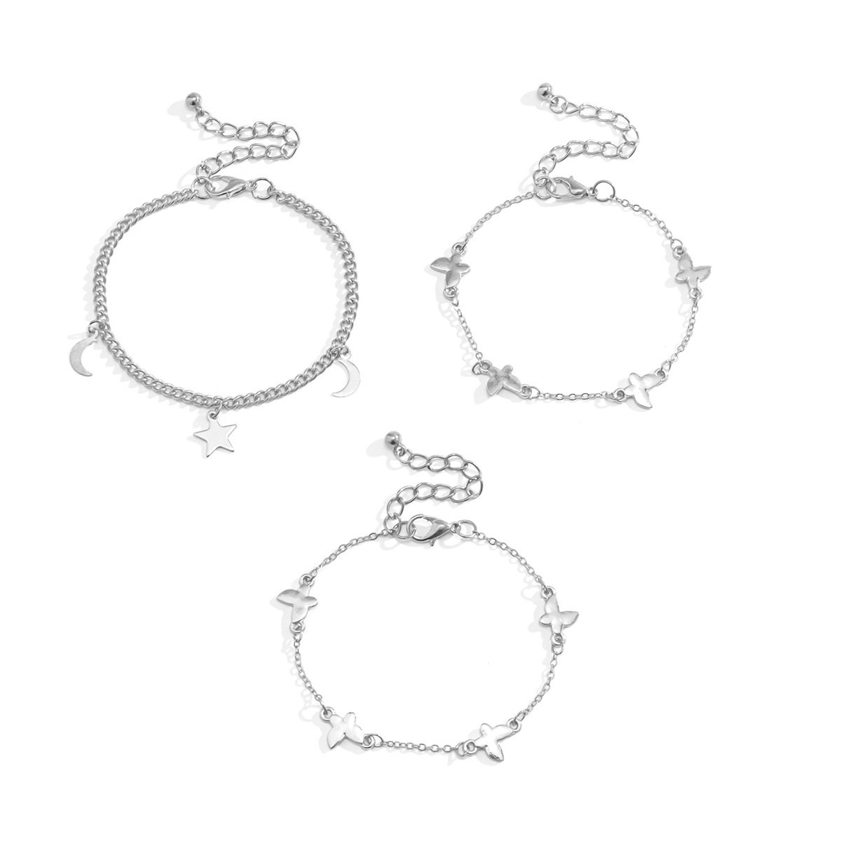 Simple Star Moon Butterfly Bracelet Set display picture 6