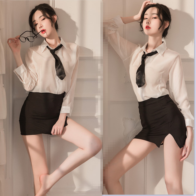 New sexy lingerie sexy tight buttocks Secretary OL uniform size code temptation teacher suit nightclub